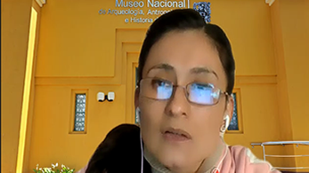 Mg. Ruth Izaguirre Renwick, explico el recorrido virtual Educativo al Museo Nacional de Arqueologia, Antropologia e Historia del Peru