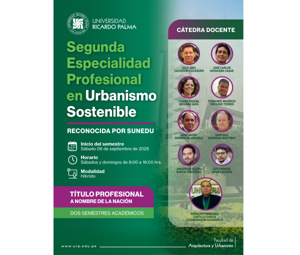 SEGUNDA ESPECIALIDAD PROFESIONAL EN URBANISMO SOSTENIBLE