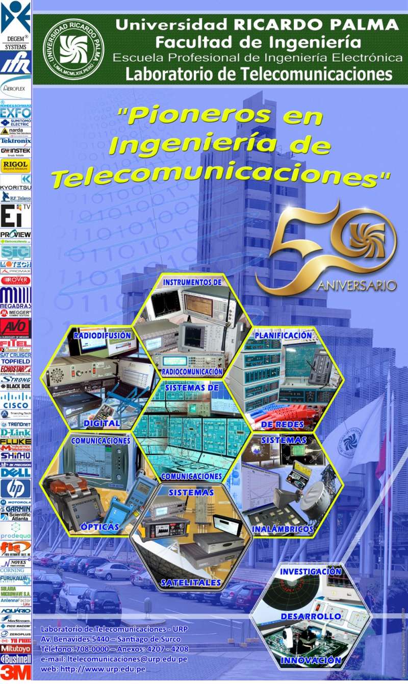 Desde 1997, el Laboratorio de Telecomunicaciones Carlos Arrunategui Renteria esta dentro del organigrama institucional de la Facultad de Ingenieria y depende de la Escuela Profesional de Ingenieria Electronica. En el Laboratorio se desarrollan practicas o experimentos de laboratorio, y soporte tecnico a la labor de la ensenanza - aprendizaje de los alumnos de pre-grado de las carreras de Ingenieria Electronica e Ingenieria Mecatronica, asi como apoyo tecnico a otras unidade