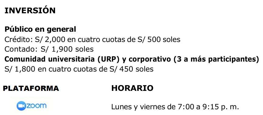 HORARIO DE LOS CURSOS-TALLERES DEL PROGRAMA