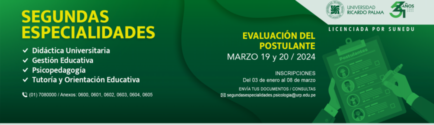Proximos Eventos en la Universidad Ricardo Palma - Enero 2022