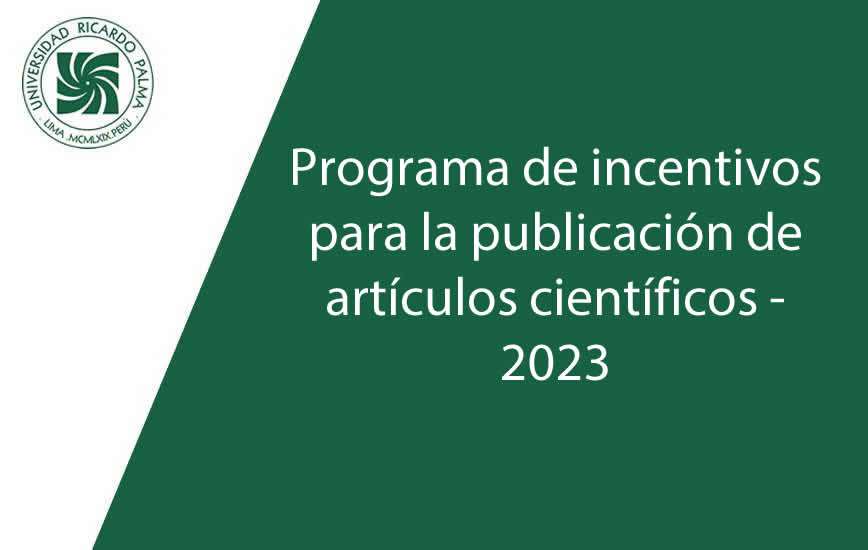 Programa de incentivos a la Publicación de Artículos - 2023